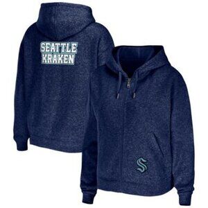 Women's M WEAR by Erin Andrews Deep Sea Blue Seattle Kraken Full-Zip Hoodie